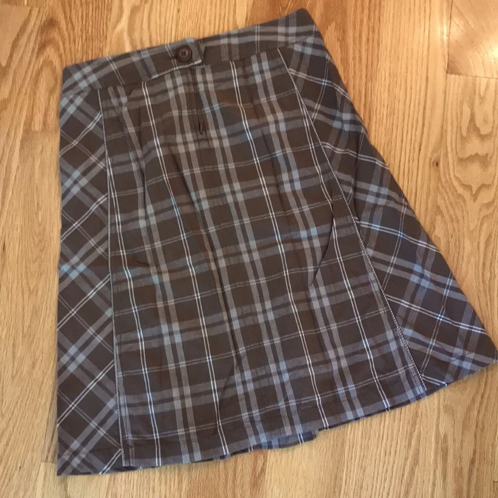 Brown Plaid Skirt by Merona Sz 2